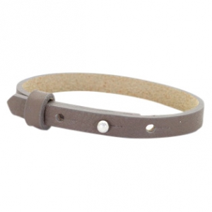 leather bracelet color greige brown