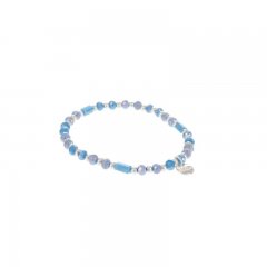 Kralenarmband kleur shiny blue