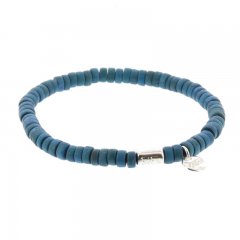 houten armband kleur blauw 6mm