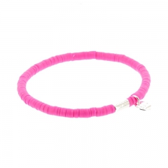 Biba clay armband kleur fuchsia kralen 6mm