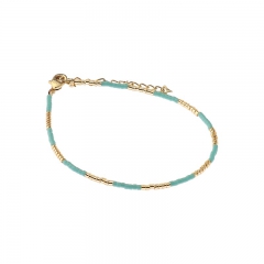 Biba miyu armband kleuren turquoise goud kralen 2mm