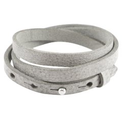 cuoio armband graphite grijs triple