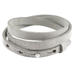 cuoio armband graphite grijs triple