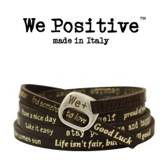 We Positive armband Dark brown gold