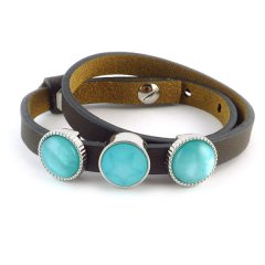 Complete Cuoio armband diep grijs vintage met ster