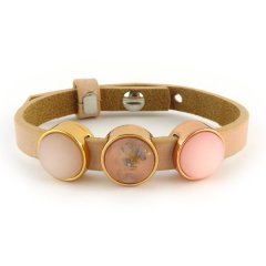 Complete Cuoio armband smoke rose