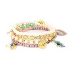 armbandenset multicolor goud