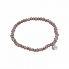 Biba facet armband kleur lavender brown kralen 4mm