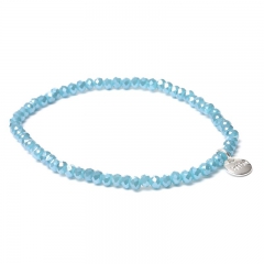 Biba facet armband kleur light sky blue kralen 3 mm