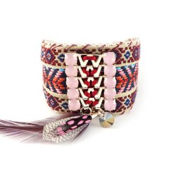 Boho chic armband met veer