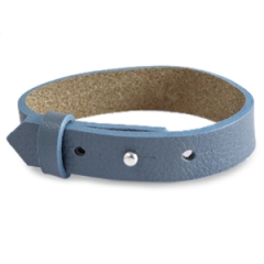 Brede leren armband kleur avio blue