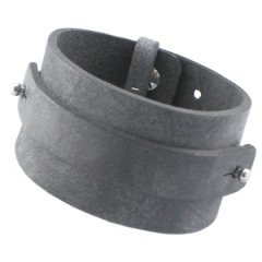 brede cuoio armband antracita zwart brede schuivers