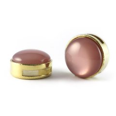 Slider goud met cabochon pink antique shiny