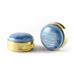 Slider goud met cabochon blue cloud pearl shine