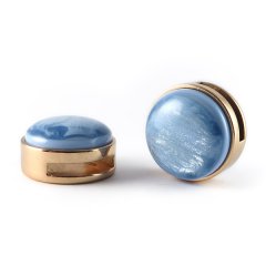 Slider rose met cabochon blue cloud pearl shine