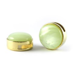 Slider goud met cabochon groen crysolite tender mosso shiny