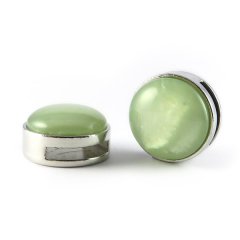 Slider zilver met cabochon groen crysolite mosso shiny