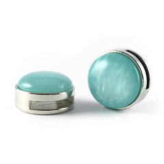 Slider zilver met cabochon groen erinite mosso shiny