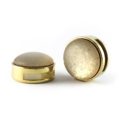 Slider goud met cabochon peach light paipolas matt