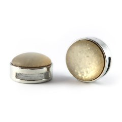 Slider zilver met cabochon peach light paipolas matt