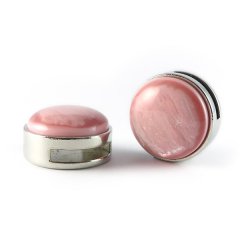 Slider zilver met cabochon pink lilac snow pearl shine