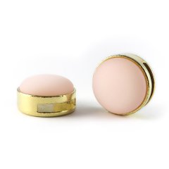 Slider goud met cabochon pink soft matt