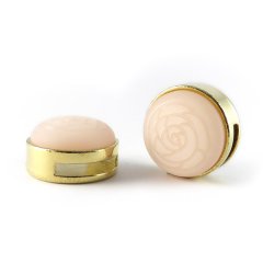 Slider goud met cabochon pink soft roos matt