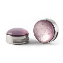 Slider zilver met cabochon rose paipolas matt