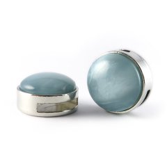 Slider zilver met cabochon sapphire light mosso shiny