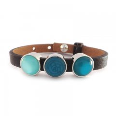 Cuoio armband zwart groentinten