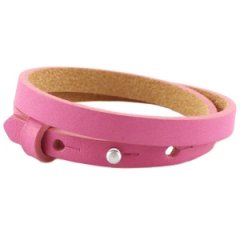 Cuoio armband hot pink dubbel