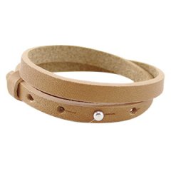cuoio armband mustard brown dubbel