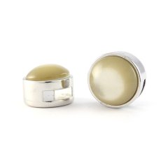 Cuoio slider zilver soft tone shiny greenish beige