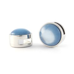Cuoio slider zilver soft tone shiny light sapphire blue