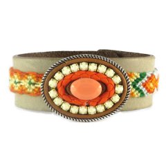 Gypsy style armband oranje