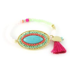 ibiza armbandje ovaal turquoise