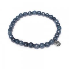 Kralenarmband kleur deep sea blue 6mm