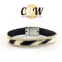 Leren armband cow