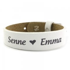 Armband met eigen tekst wit