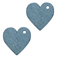 Smalle leren hart kleur legion blue