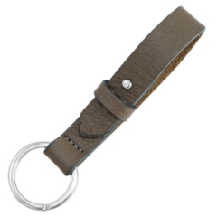 Leren sleutelhanger dark greige brown 