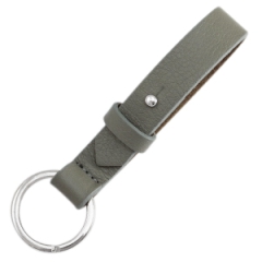 Leren sleutelhanger kleur fossil grey