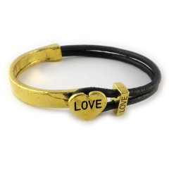 Love armband goud zwart hart love