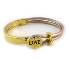 love armband goud oud roze hart love