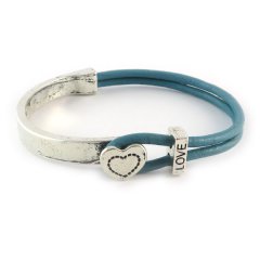 love armband petrol blue hart