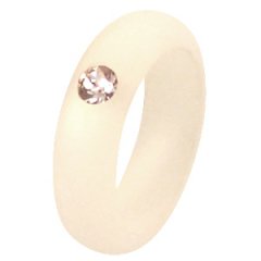 Polaris ring mat silk beige met swarovski steen