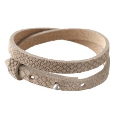 Smalle armband reptile natural brown dubbel