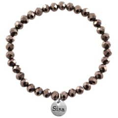 Sisa armband Donker bruin metallic