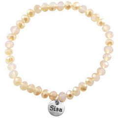 Sisa armband Silk beige opal gold diamond