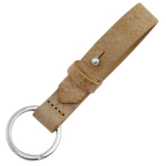 leren sleutelhanger kleur pale brown 